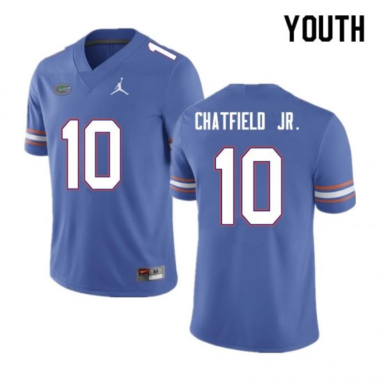 Youth Florida Gators #10 Andrew Chatfield Jr. NCAA Nike Blue Authentic Stitched College Football Jersey NGN8862QX